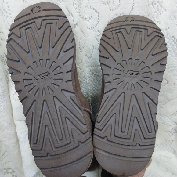 Authentic Ugg Australia Boots Brown Tall Foldover Genuine Leather Excellent 7 - Picture 10 of 11